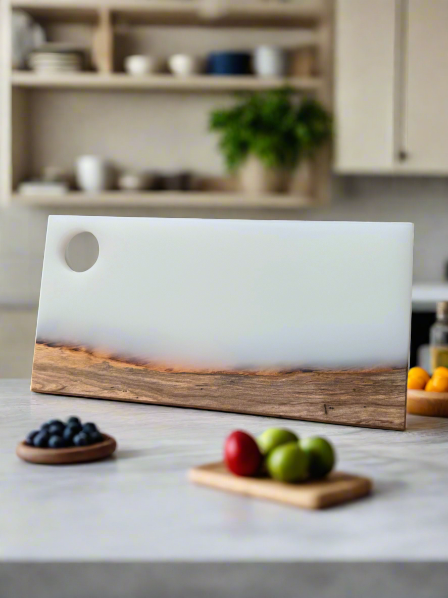 Resin Charcuterie Board || Maple/White Resin