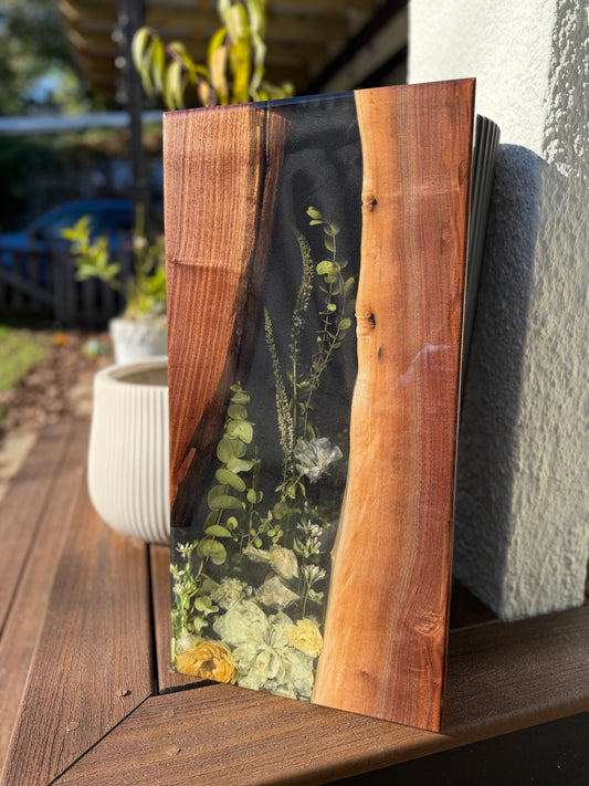 Black Walnut | Floral Preservation Resin Charcuterie Board