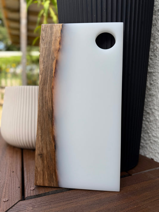 Resin Charcuterie Board || Maple/White Resin