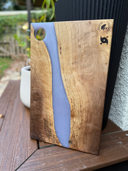 Black Walnut | Purple Resin Charcuterie Board - Hurricane Helene Collection