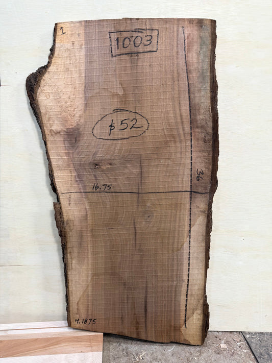 1003 | “ROUGH-SAWN” Black Walnut Live Edge Slab - (Hurricane Helene Collection)