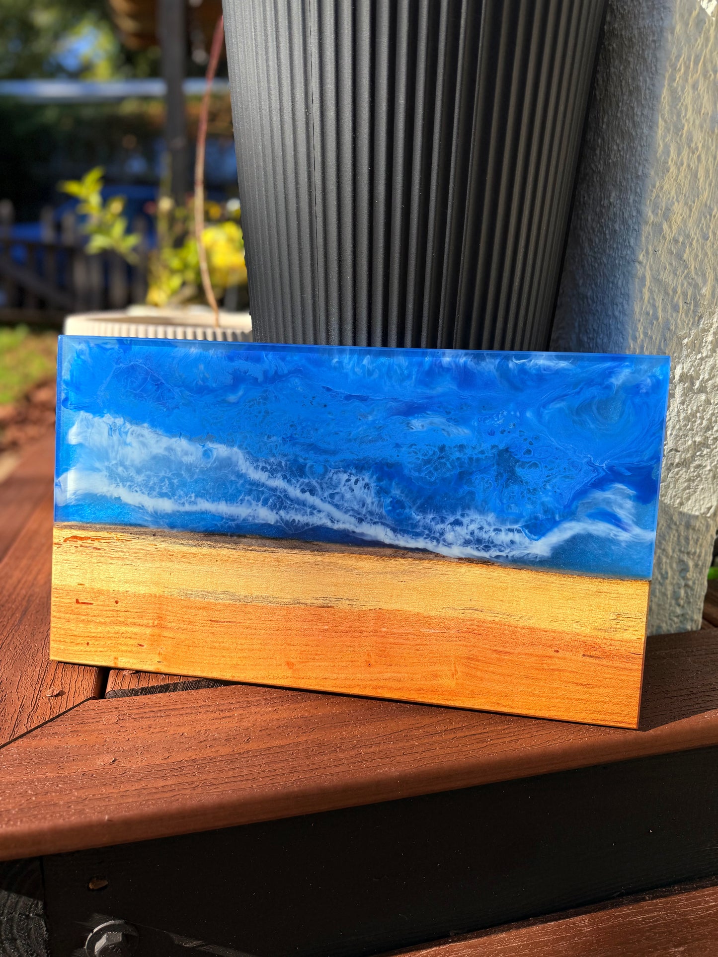 OCEAN Resin Charcuterie Board | Honey Locust | 19” x 11”