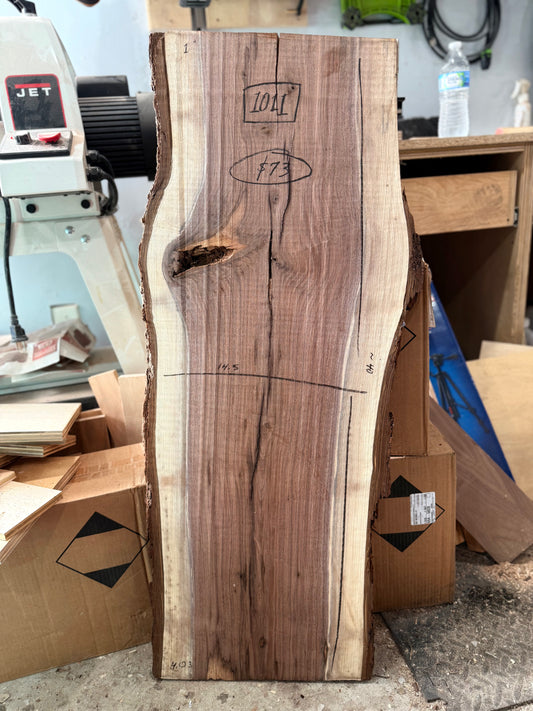 1011 | “FINISHED” Black Walnut Live Edge Slab - (Hurricane Helene Collection)