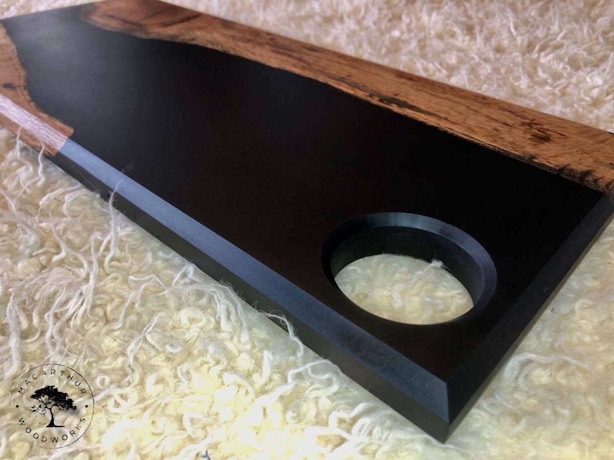 White Oak/Black Resin Charcuterie Board