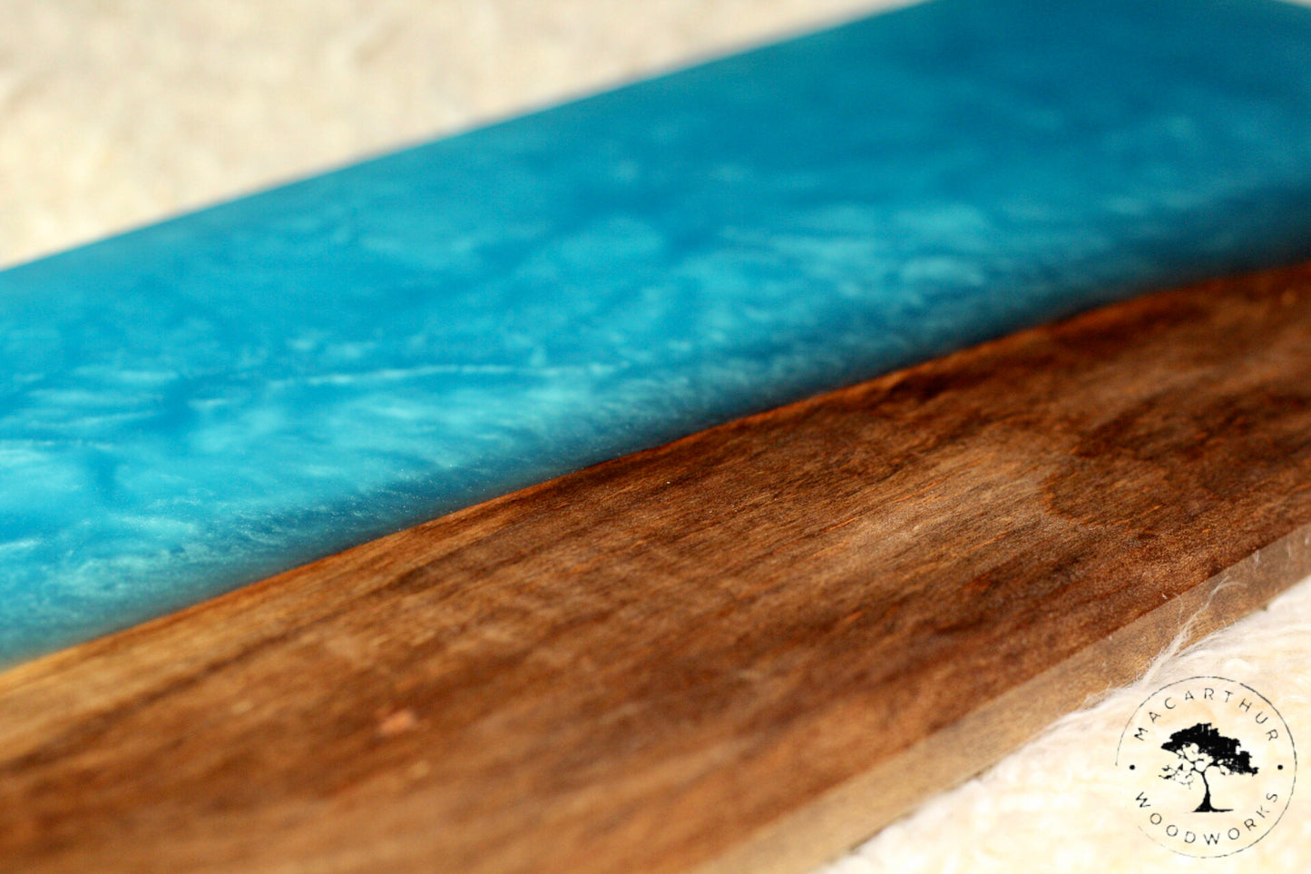 Maple / Turquoise Resin Charcuterie Board
