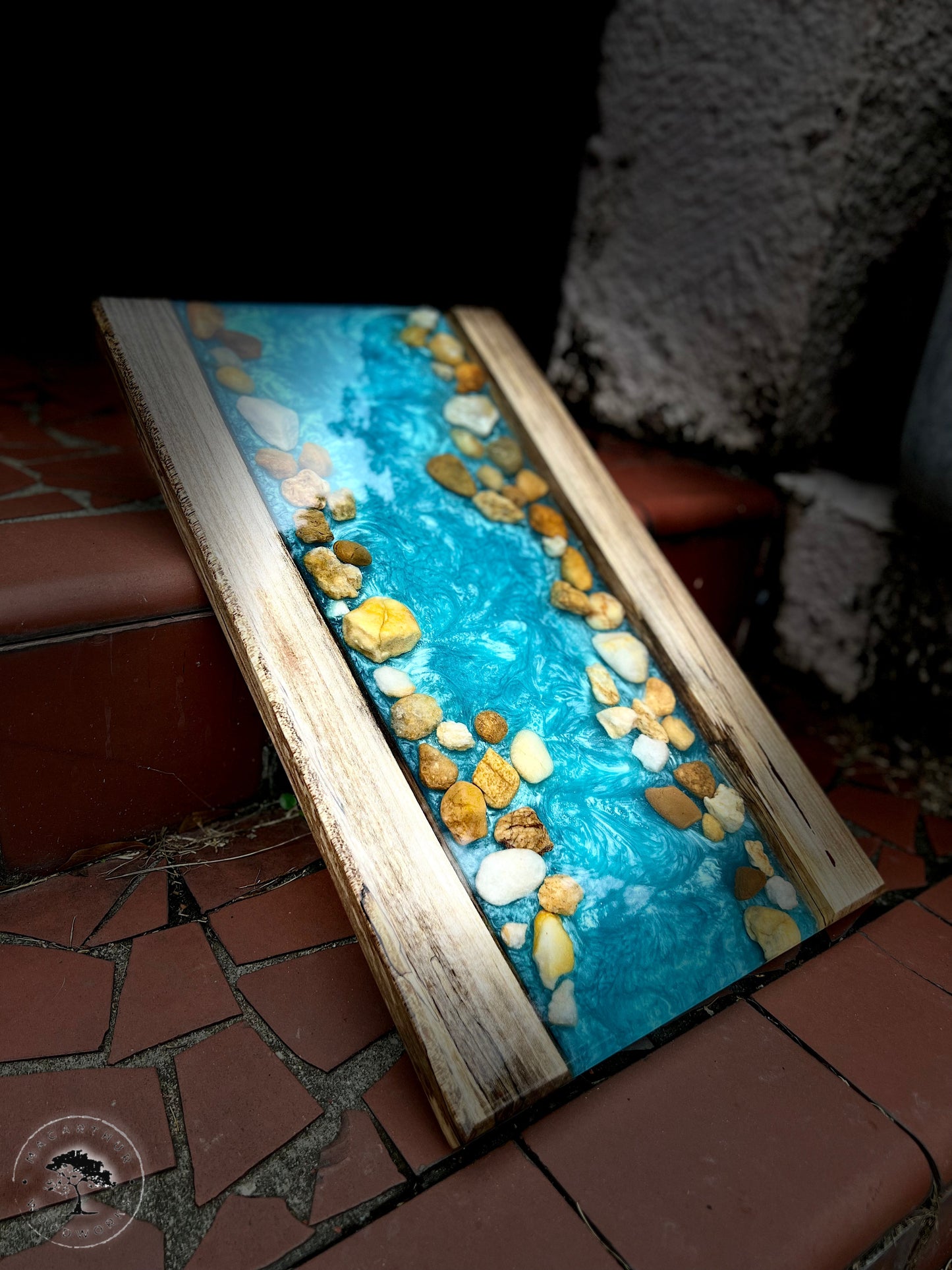 River Rock Resin Charcuterie Board
