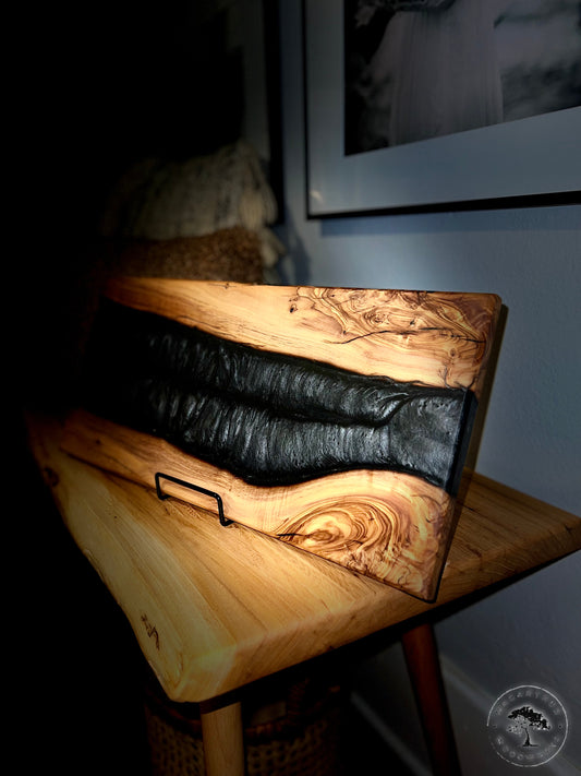 Olive Wood / Black Resin Charcuterie Board
