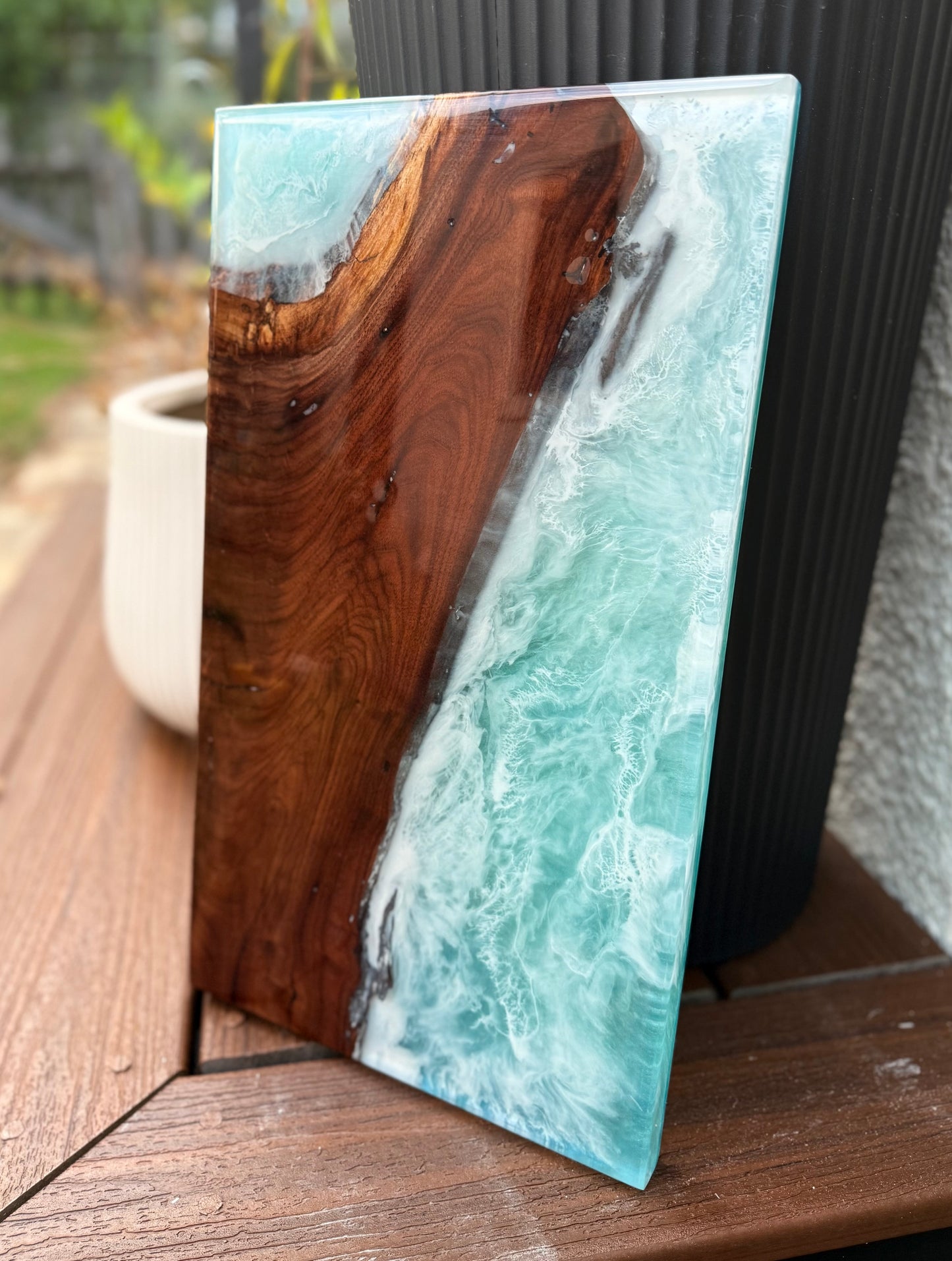 OCEAN Resin Charcuterie Board | Walnut | 19” x 11”
