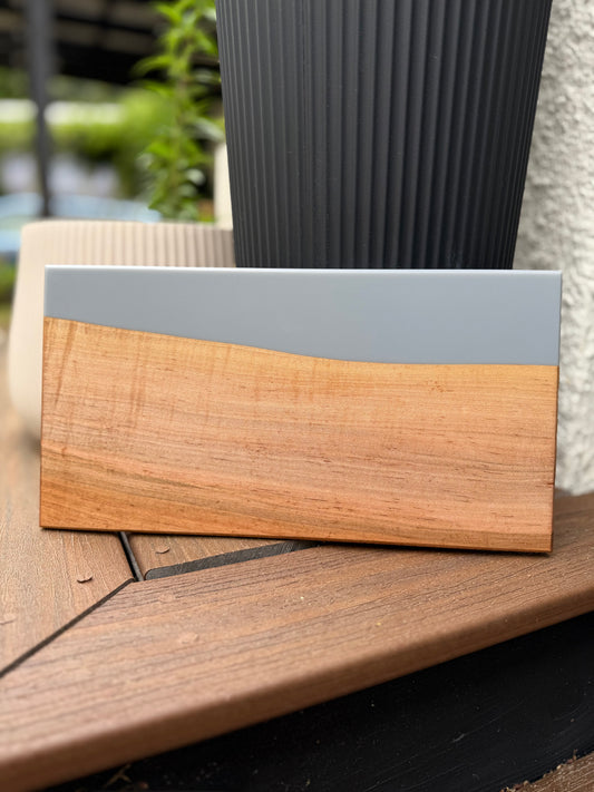 Resin Charcuterie Board || Maple/Moody Grey Resin