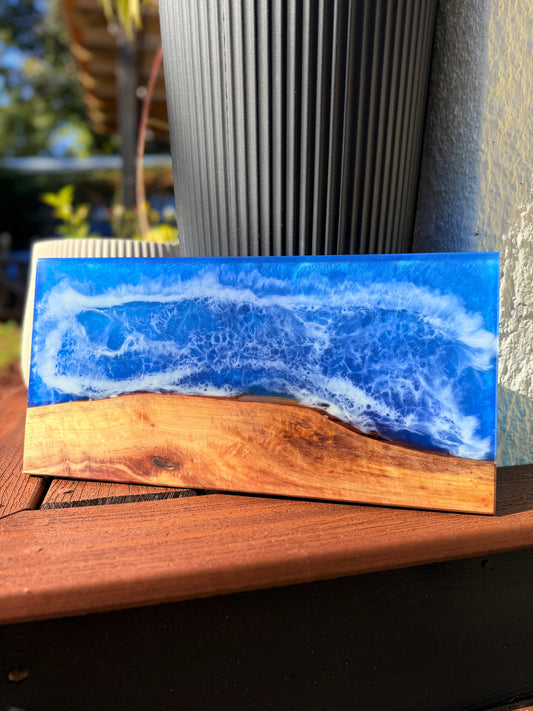 OCEAN Resin Charcuterie Board | Black Walnut | 18” x 8” Hurricane Helene Collection