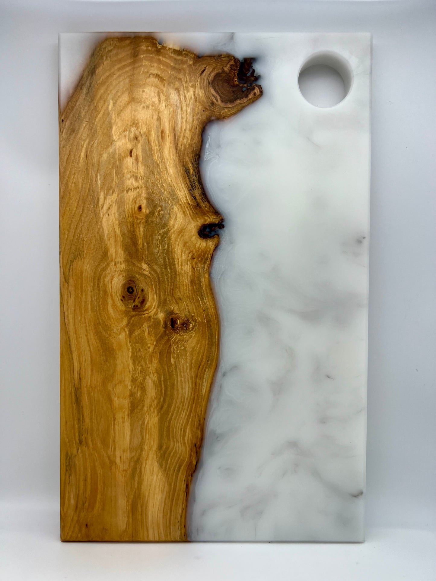 Ash / White Marbled Resin Charcuterie Board