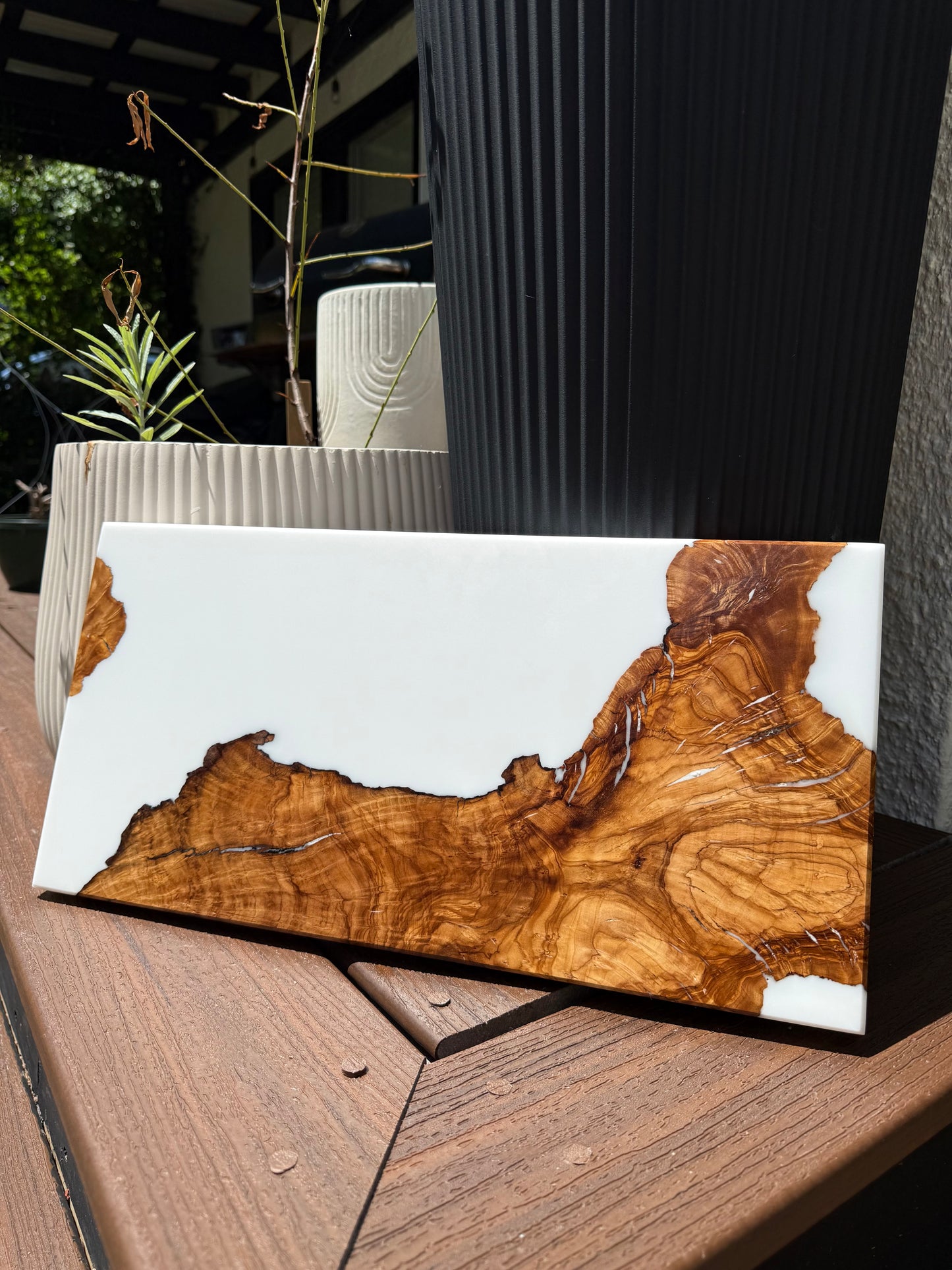 Olivewood | White Resin Charcuterie Board