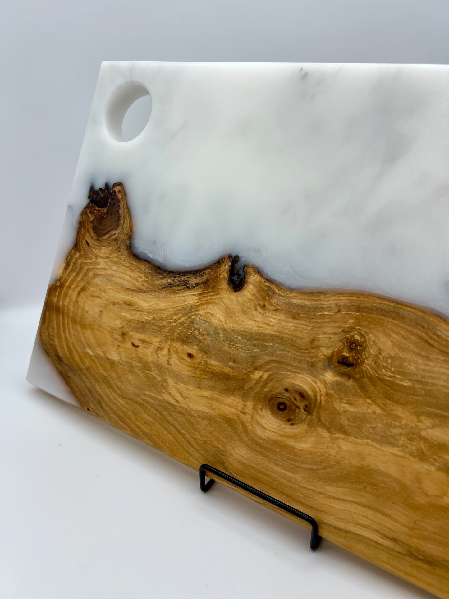 Ash / White Marbled Resin Charcuterie Board