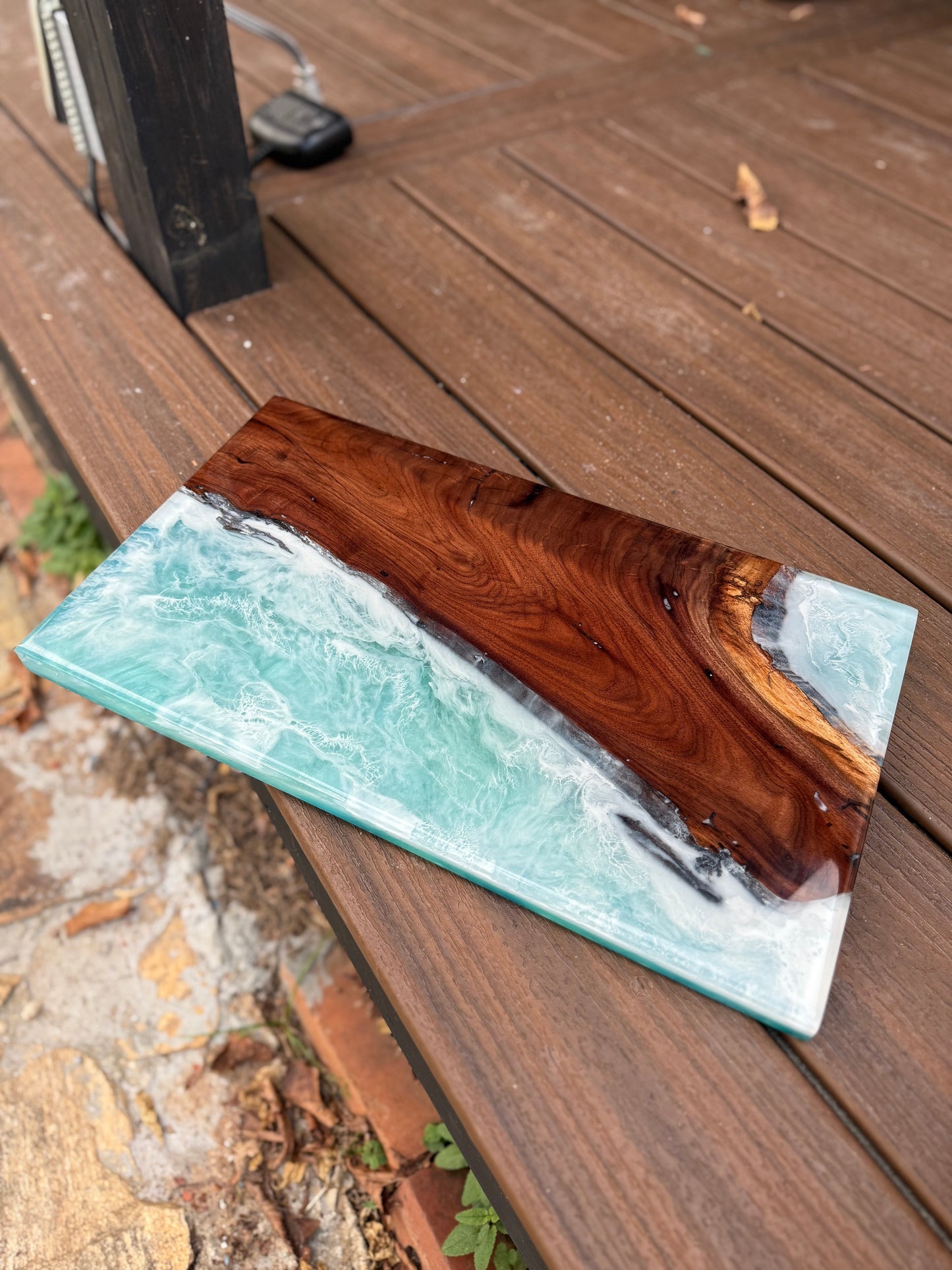 OCEAN Resin Charcuterie Board | Walnut | 19” x 11”