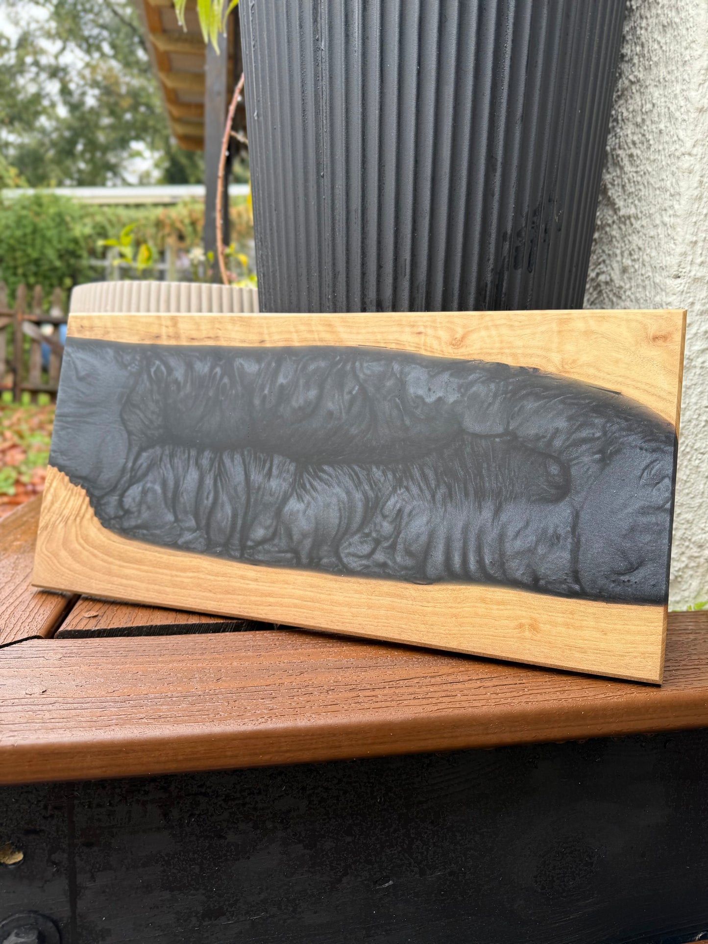Black Walnut | Black Resin Charcuterie Board - Hurricane Helene Collection