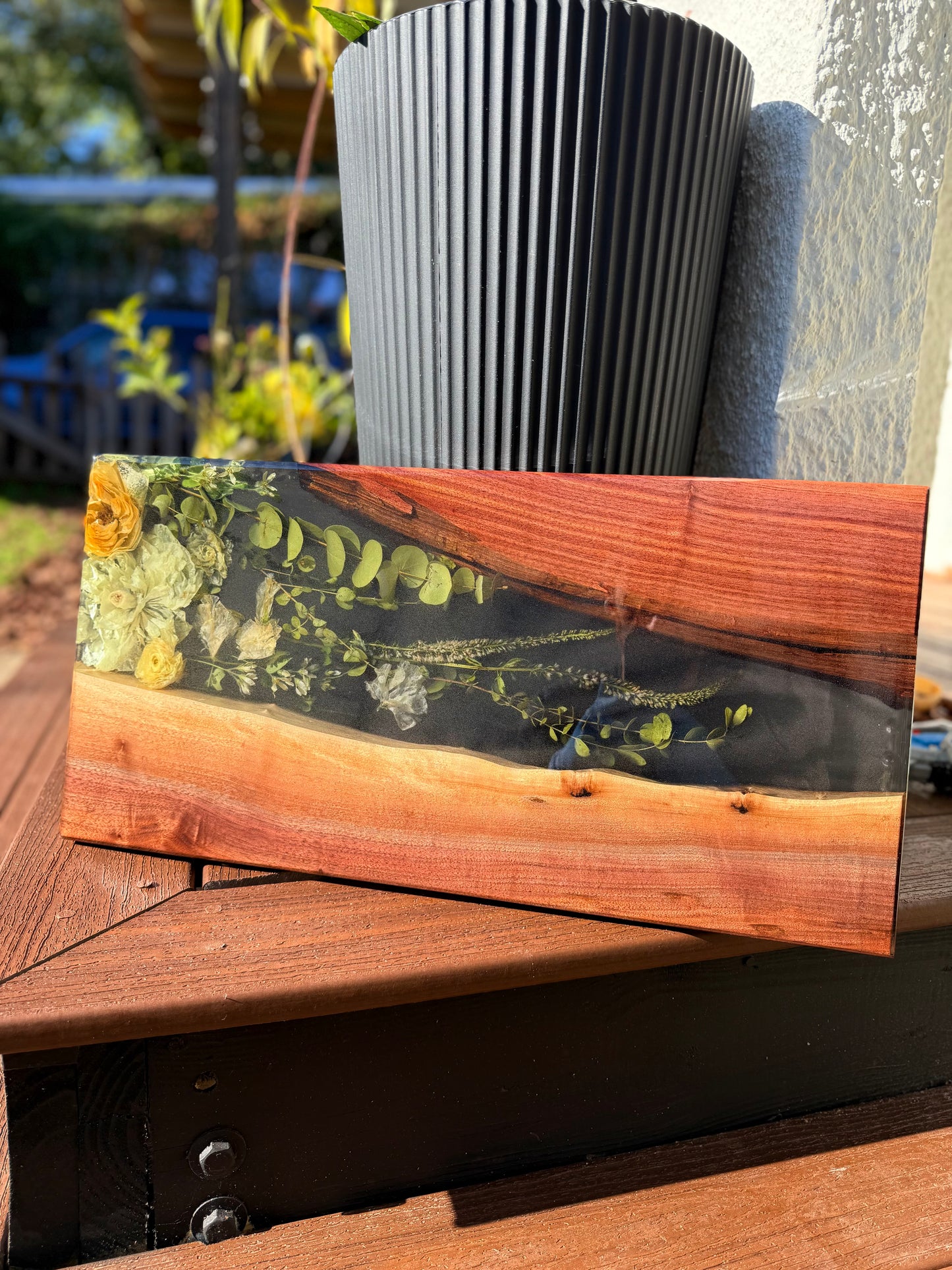 Black Walnut | Floral Preservation Resin Charcuterie Board