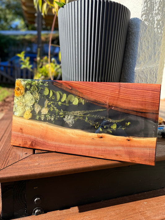 Black Walnut | Floral Preservation Resin Charcuterie Board