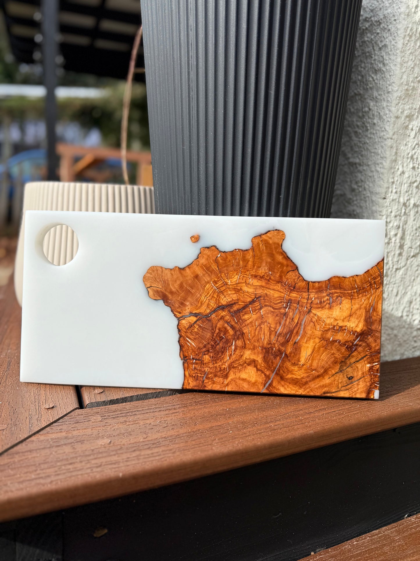 Olivewood | White Resin Charcuterie Board