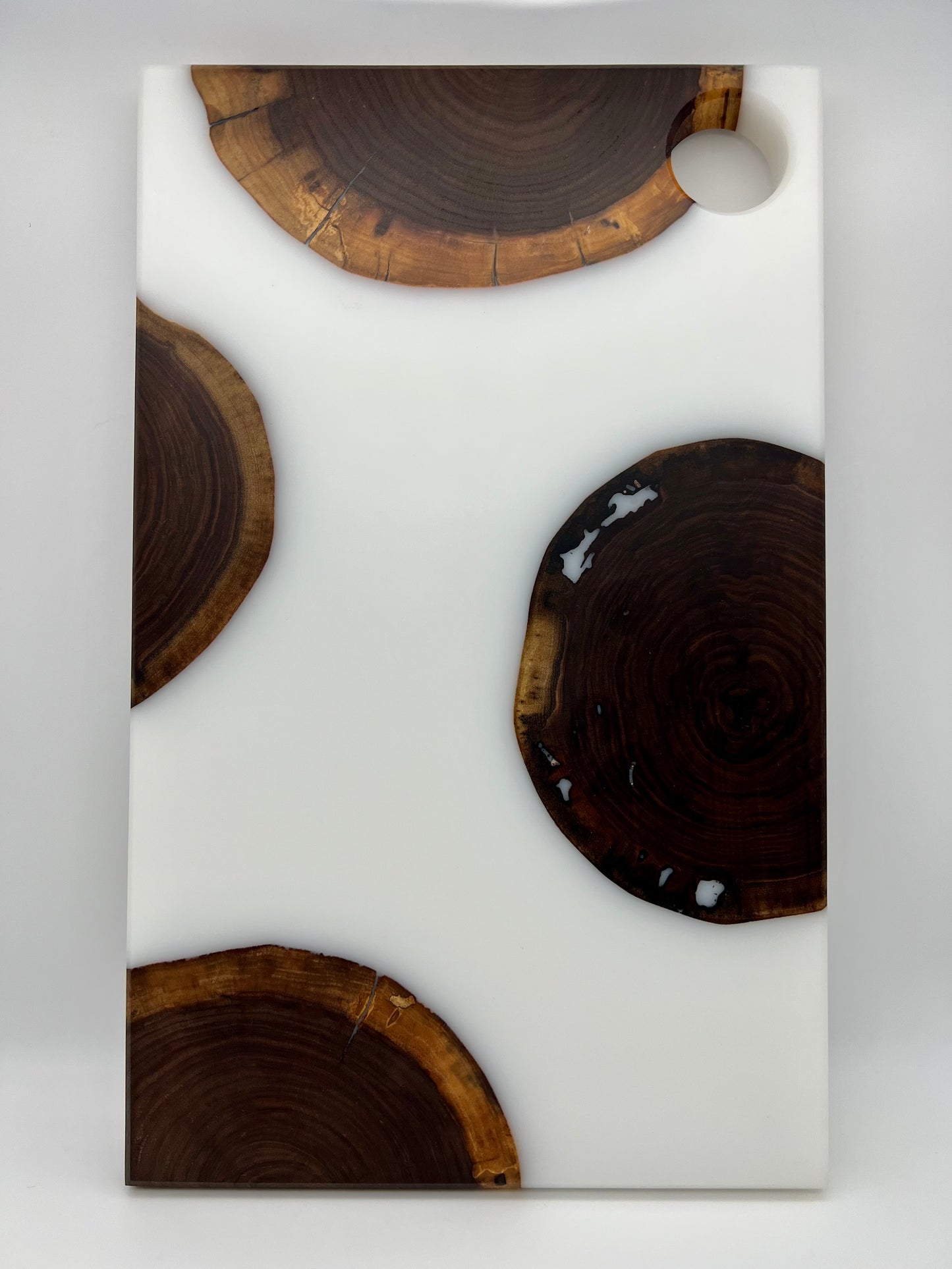 "Milk & Cookies" Board (Black Walnut Cookies w/ Super White Resin) (Custom Order)