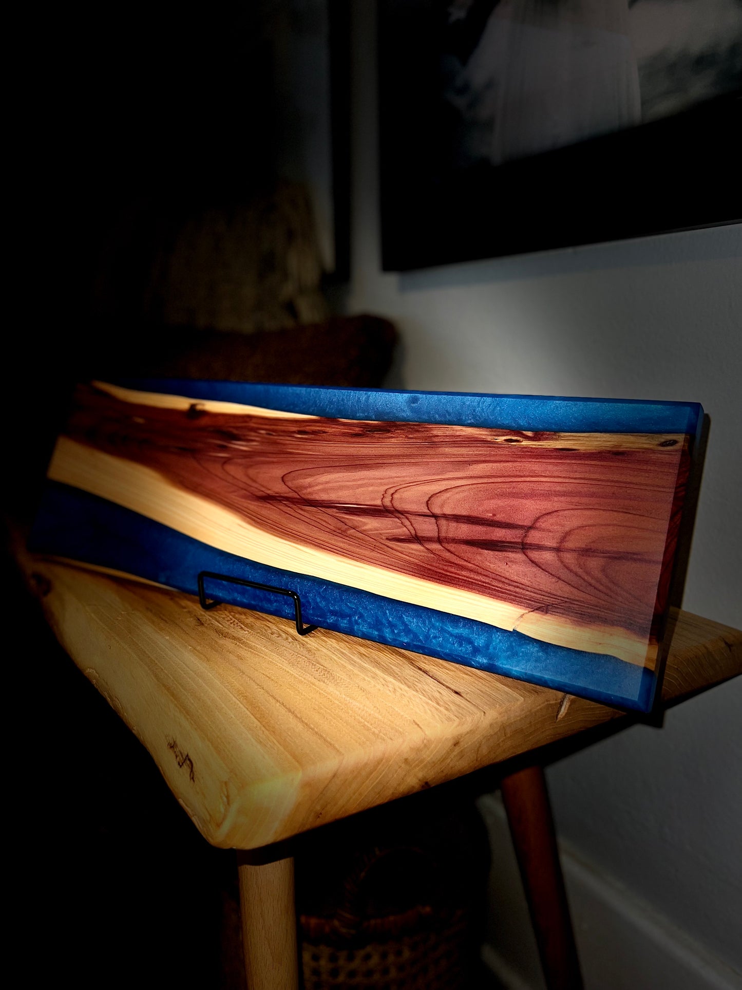 Red Cedar / Blue Resin Charcuterie Board