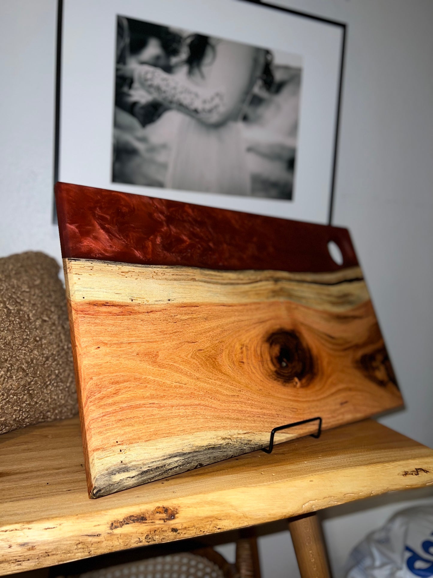 Honey Locust / Merlot Resin Charcuterie Board