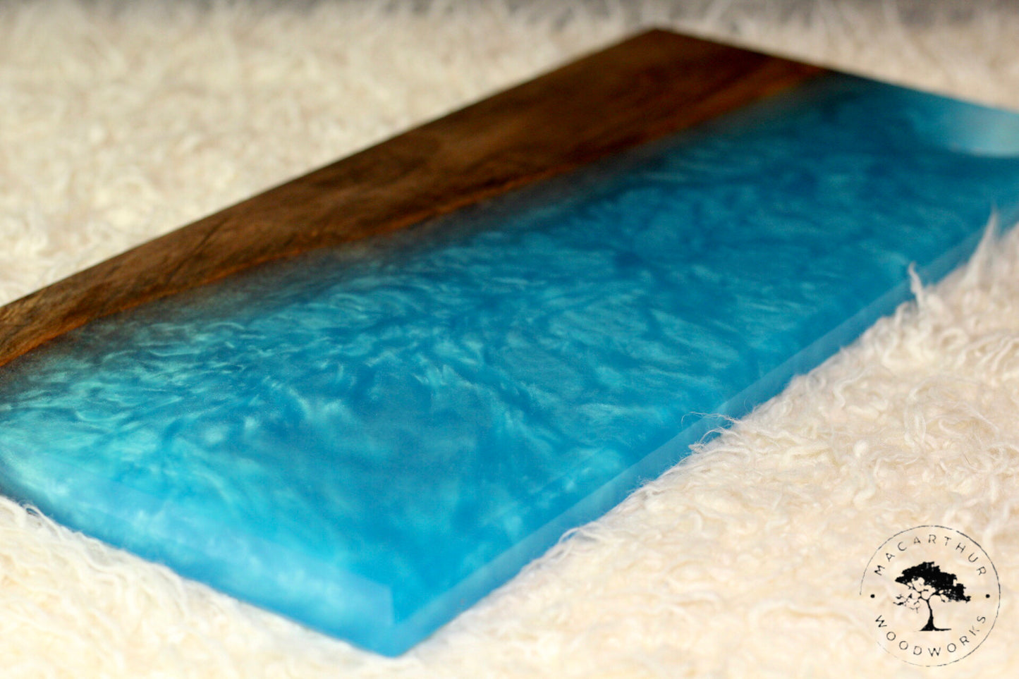 Maple / Turquoise Resin Charcuterie Board