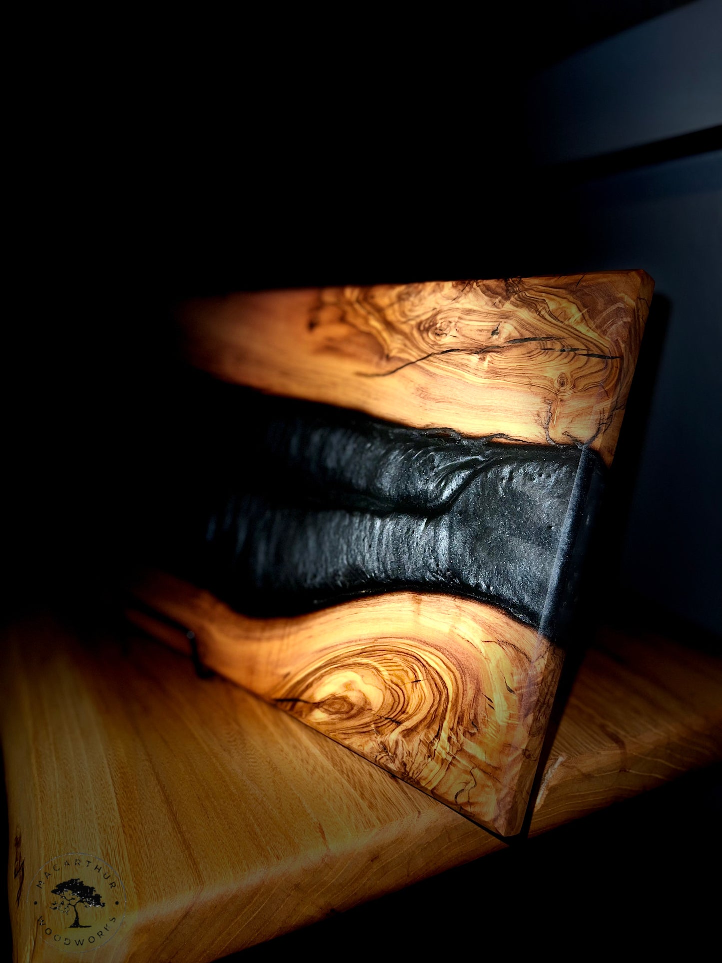 Olive Wood / Black Resin Charcuterie Board